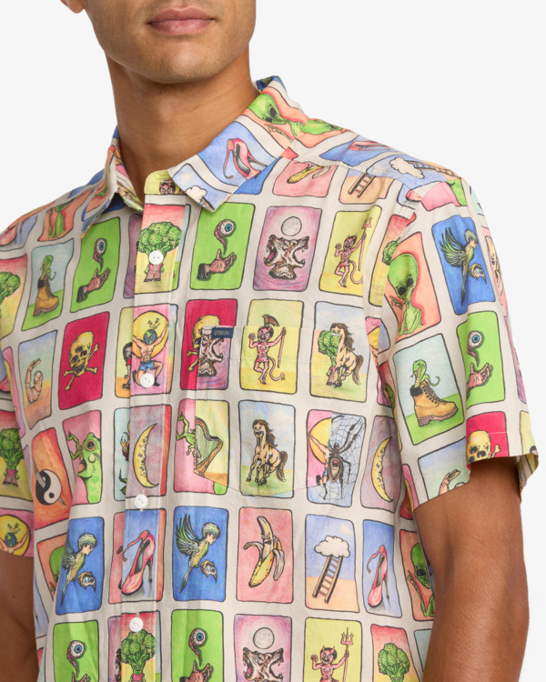4 Ksl Tarjeta - Camicia a maniche corte da Uomo Gray 23A043519 RVCA