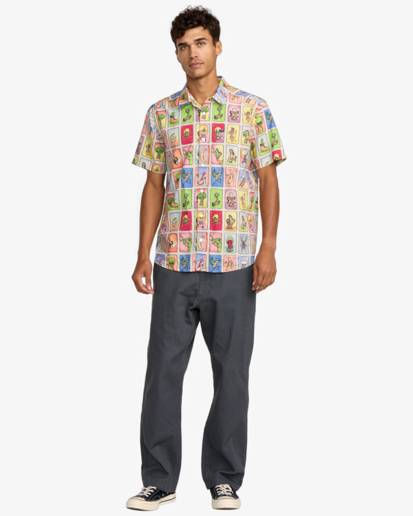 6 Ksl Tarjeta - Camicia a maniche corte da Uomo Gray 23A043519 RVCA