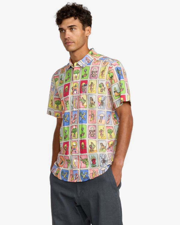 5 Ksl Tarjeta - Camicia a maniche corte da Uomo Gray 23A043519 RVCA