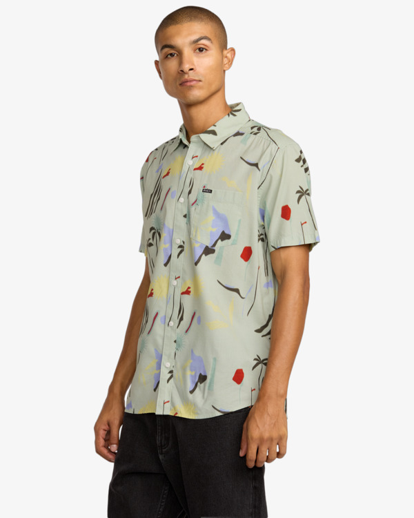 4 Craft - Short Sleeve Shirt for Men Green 23A043522 RVCA