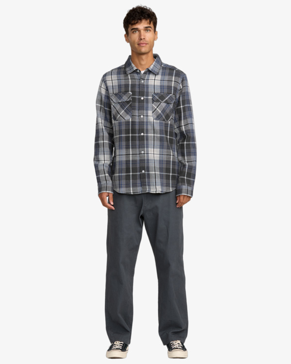 5 Dayshift Flannel - Camisa de manga comprida para homem Preto 23A053501 RVCA