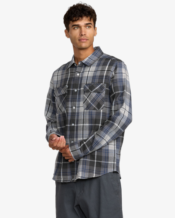 4 Dayshift Flannel - Camisa de manga comprida para homem Preto 23A053501 RVCA