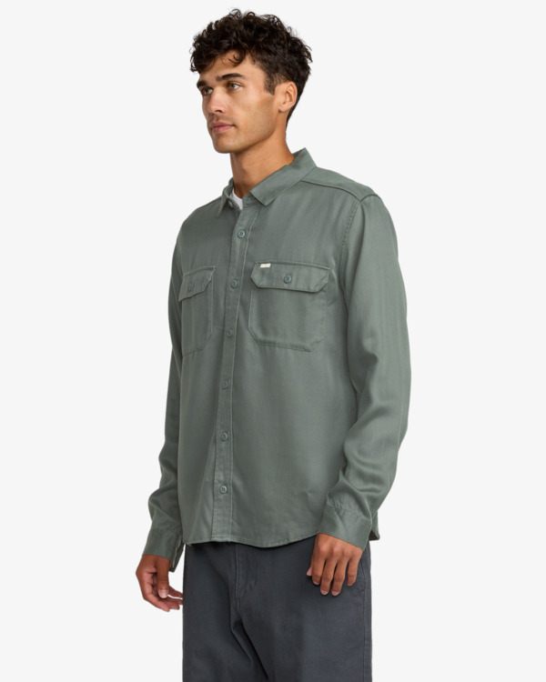 4 Vacancy Utility - Long Sleeve Shirt for Men Green 23A053504 RVCA