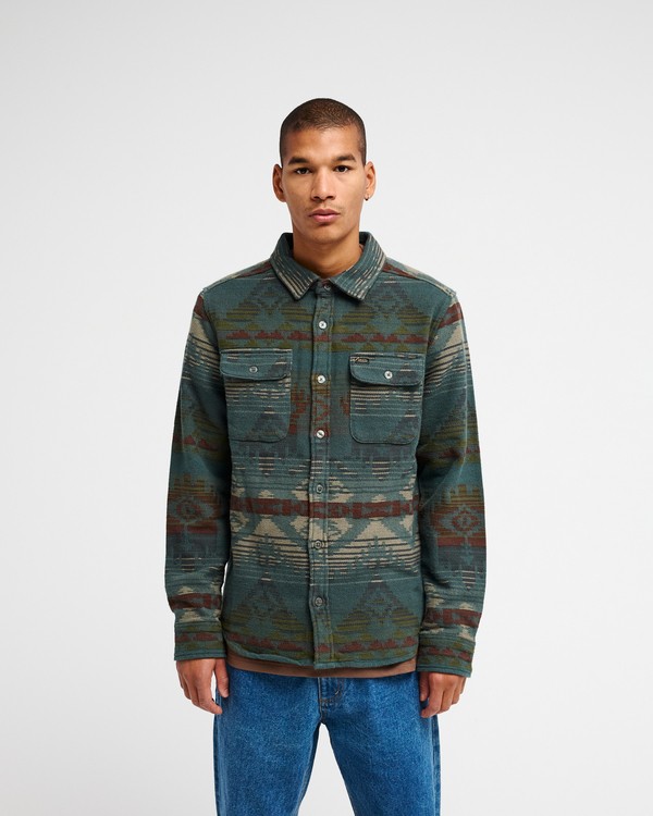 0 Dayshift Blanket Flannel Gr&ouml;n 23A053505 RVCA