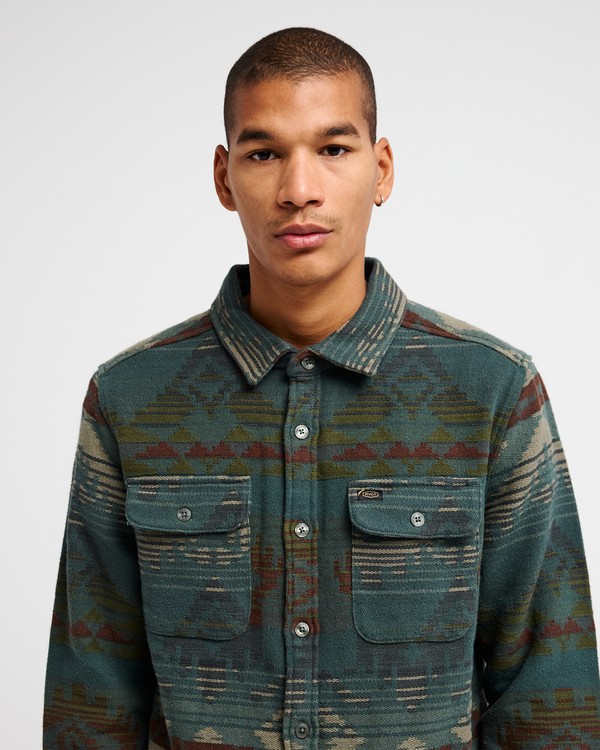 4 Dayshift Blanket Flannel Gr&ouml;n 23A053505 RVCA