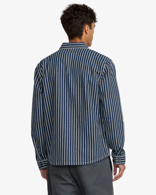 3 Dayshift Hickory - Chaqueta ligera tipo camisa para hombre Azul 23A053511 RVCA