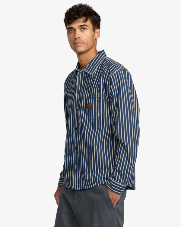 4 Dayshift Hickory - Chaqueta ligera tipo camisa para hombre Azul 23A053511 RVCA