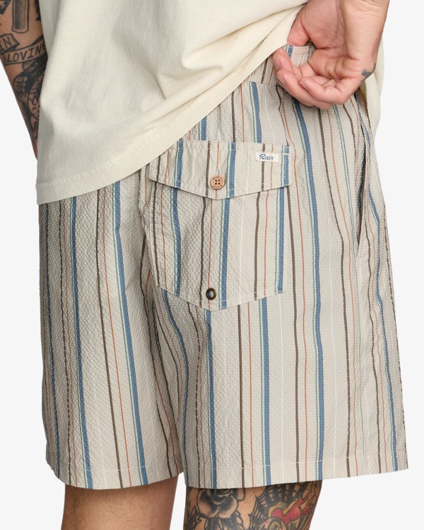 3 Exotica Seersucker Elastic 17" - Cal&ccedil;&otilde;es de banho para Homem Verde 23A101509 RVCA