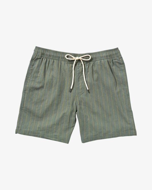 0 Sands 17" - Elastic Waist Walkshorts for Men Green 23A101511 RVCA