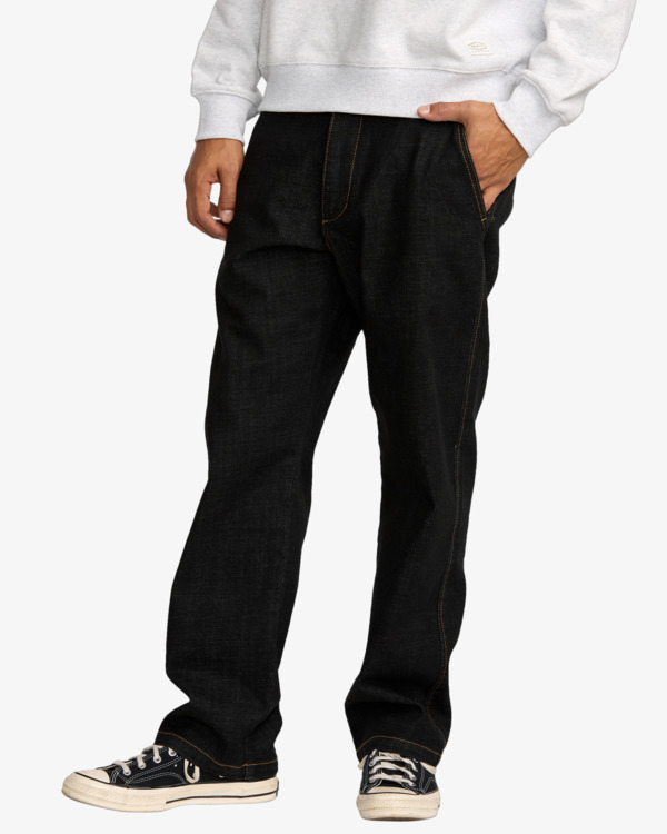 2 Americana Dayshift - Chinos de ganga para homem Preto 23A193503 RVCA