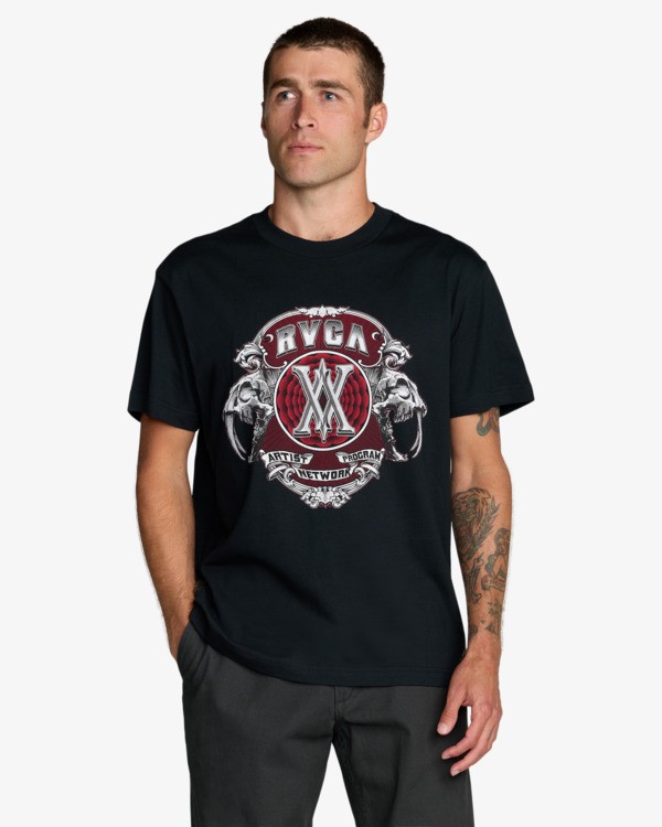 2 Saber - Maglietta a maniche corte da Uomo Black 23A351606 RVCA