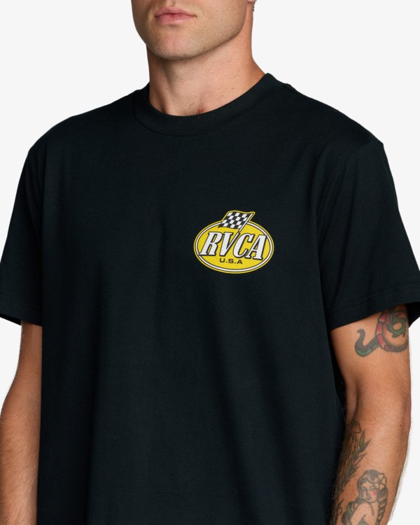 5 Speed Check - Short Sleeve T-Shirt for Men Black 23A351626 RVCA