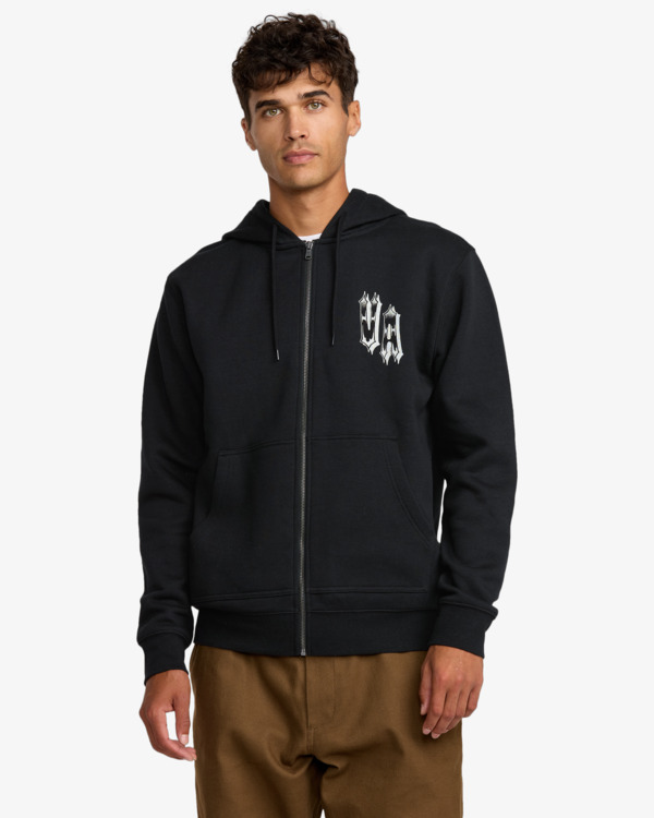 2 Benj Tiger Eyes - Sudadera con capucha y cremallera para hombre Negro 23A483507 RVCA