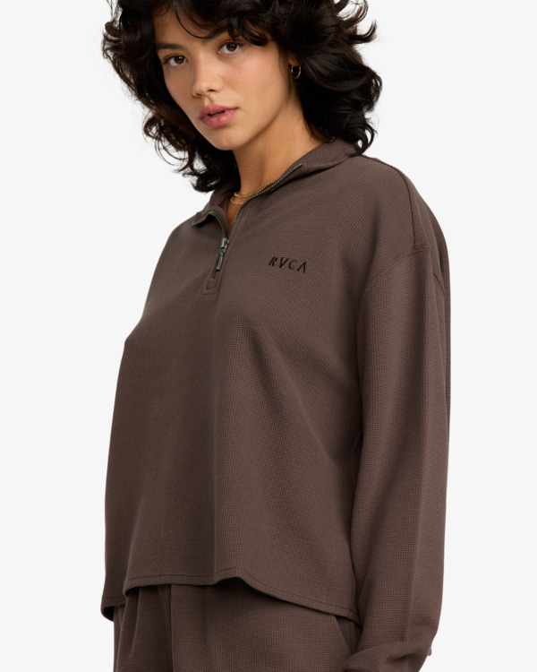 2 Glory Waffle - Half Zip Sweatshirt for Women Brown 23B033505 RVCA