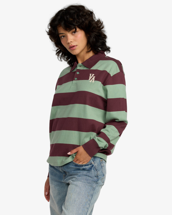 2 Rugby - Camisola de rugby de manga comprida para mulher Verde 23B033507 RVCA
