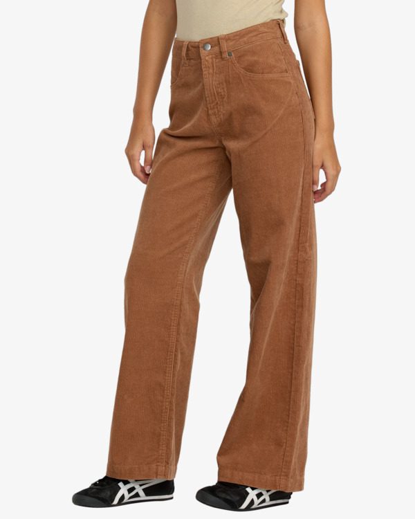 3 Coco Cord - Calças de bombazina para mulher Beige 23B113503 RVCA
