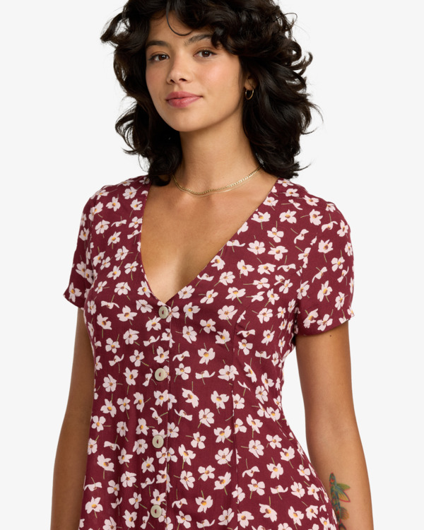 2 Understated - Vestido abotonado para mujer Rojo 23B131508 RVCA