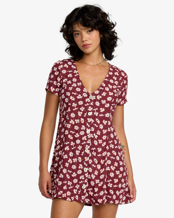 0 Understated - Vestido abotonado para mujer Rojo 23B131508 RVCA