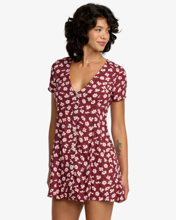 3 Understated - Vestido abotonado para mujer Rojo 23B131508 RVCA