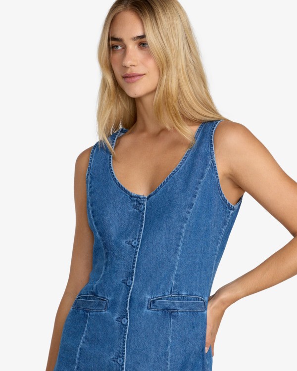 2 Lainey Mini - Denim Dress for Women Blue 23B134514 RVCA