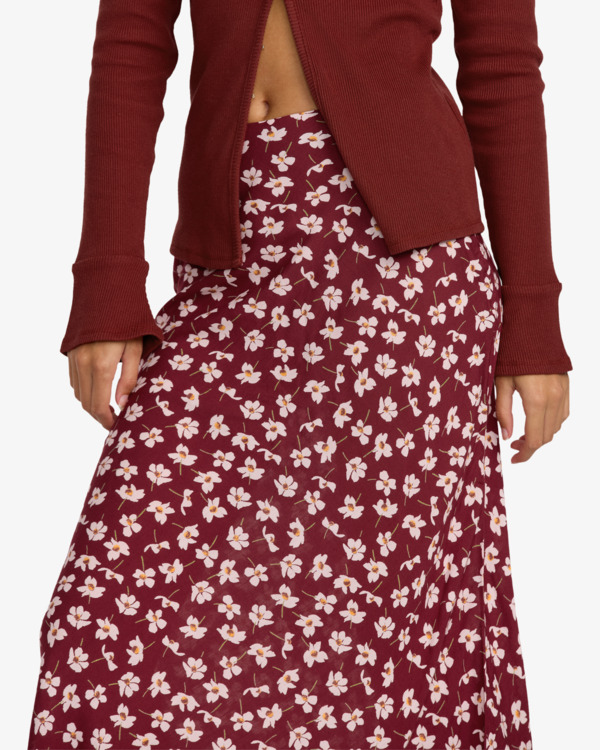 2 Annika - Falda a media pierna para mujer Rojo 23B142503 RVCA