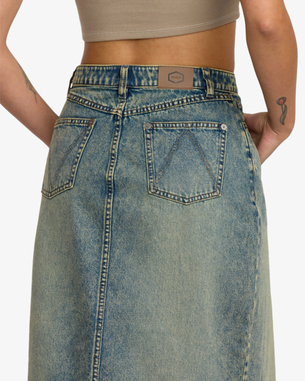 2 Midi - Denim Skirt for Women Blue 23B143505 RVCA