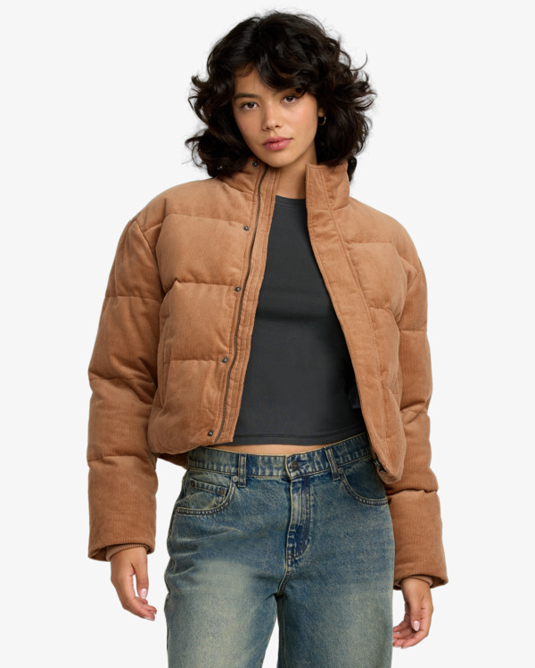 0 Eezeh Puffer - Veste en velours côtelé pour Femme Beige 23B173505 RVCA