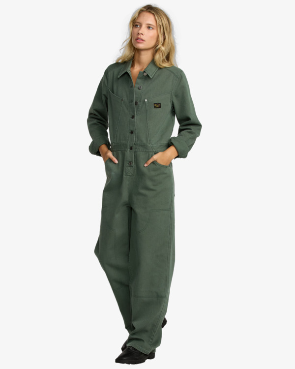 3 Dayshift Boiler Suit - Combinaison pour Femme Vert 23B283500 RVCA