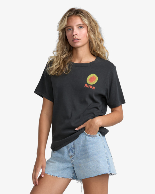 2 Daily - Short Sleeve T-Shirt for Women Black 23B352506 RVCA