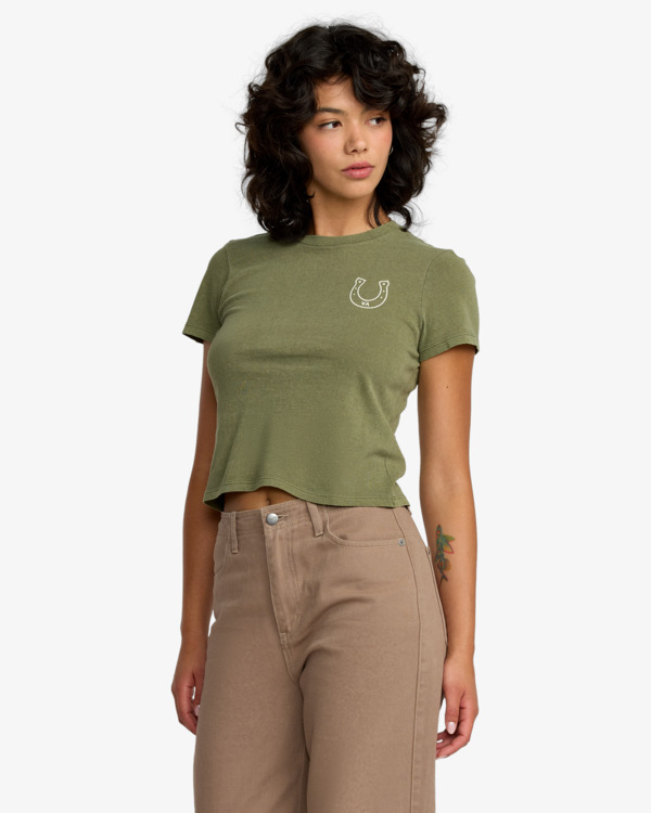 3 411 - Fitted T-Shirt for Women Green 23B353510 RVCA