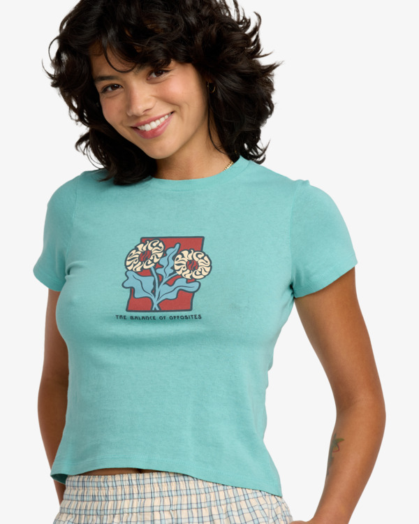 2 411 - Fitted T-Shirt for Women Blue 23B353510 RVCA