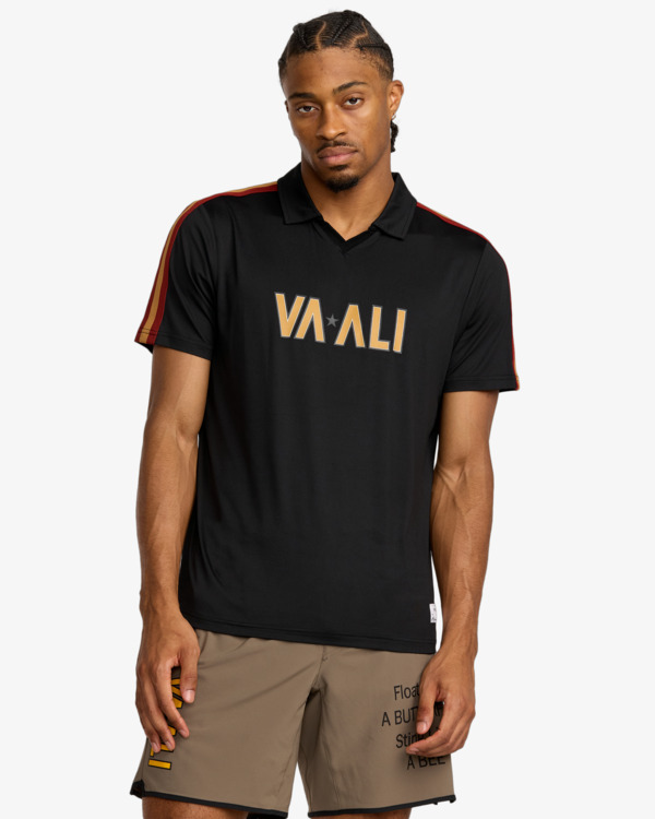 2 VA X Ali Rumble - Technical Short Sleeve Polo Shirt for Men Black 23MS013501 RVCA