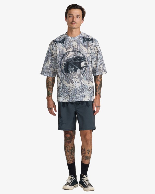 4 Tapout Mesh Jersey Gris 23MS013605 RVCA