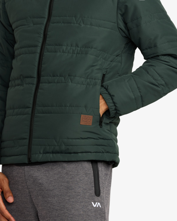 4 VA Puffa - Casaco puffer para homem Verde 23MS173501 RVCA
