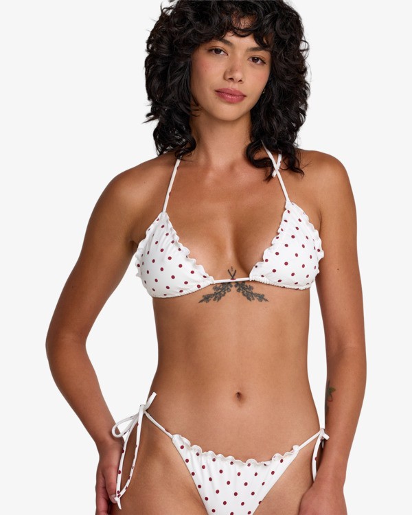 4 Dot - Triangle Bikini Top for Women Orange 23O142613 RVCA