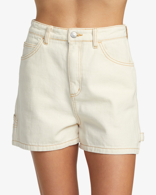 2 Recession - Short en denim pour Femme Blanc AVJDS00117 RVCA