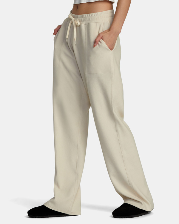 2 Sofie - Elastic Waist Waffle Pants for Women White AVJNP00296 RVCA