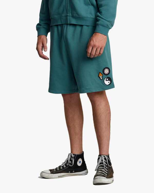 1 Rose Machado Baggy - Oversized Sweat Shorts for Women Green AVJNS00203 RVCA