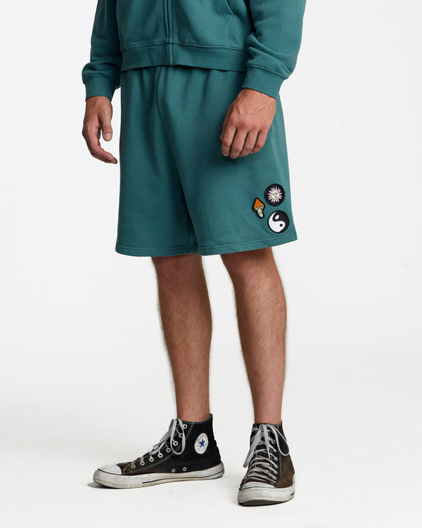 2 Rose Machado Baggy - Oversized Sweat Shorts for Women Green AVJNS00203 RVCA