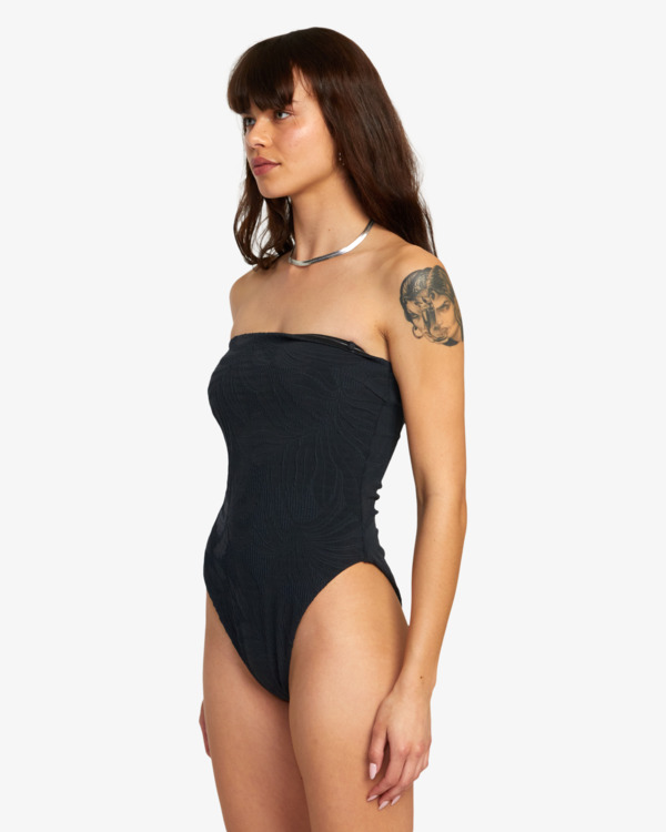 3 Palm Grooves - Bandeau One-Piece Swimsuit for Women Black AVJX100146 RVCA