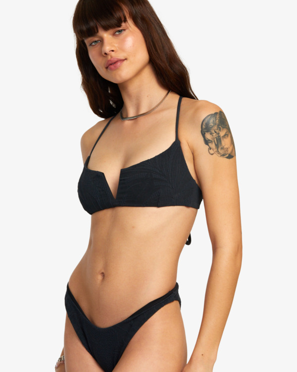 2 Palm Grooves - Crossback Bikini Top for Women Black AVJX300461 RVCA