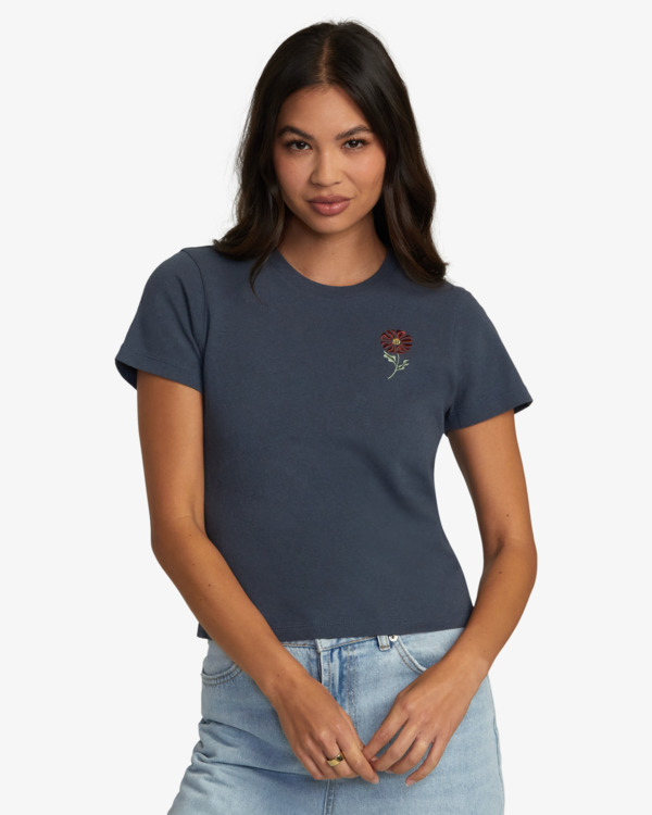 0 RVCA Flower - T-Shirt für Frauen Schwarz AVJZT00956 RVCA