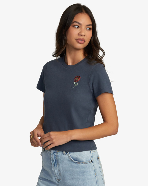 2 RVCA Flower - Camiseta de manga corta para Mujer  AVJZT00956 RVCA