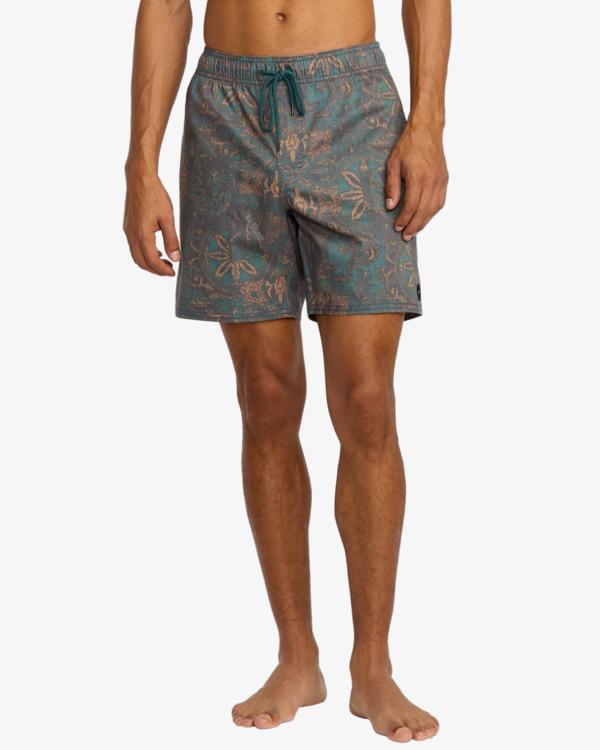 2 Barnes - Short de bain pour Homme Vert AVYBS00265 RVCA