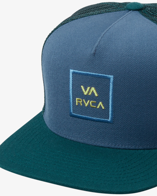 RVCA Men's VA All The Way Print Trucker Hat - Adjustable Snapback Mesh Cap
