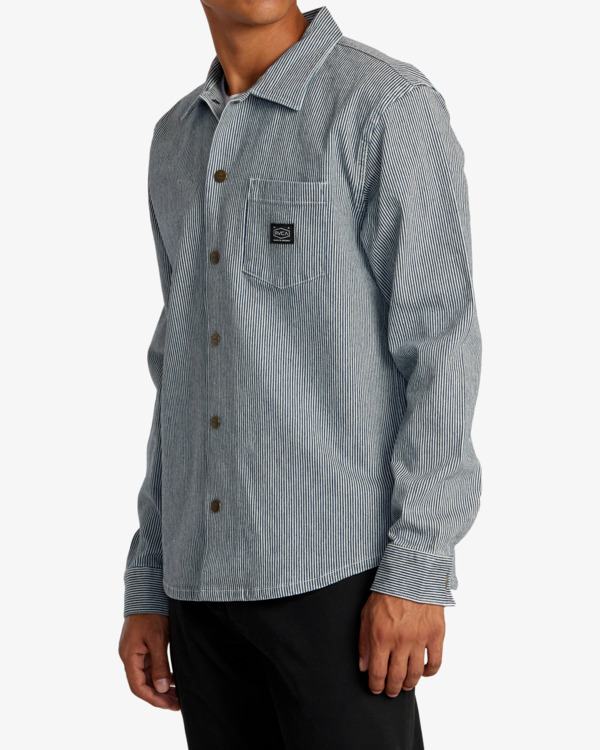 3 Chainmail Hickory - Giacca camicia da Uomo Blue AVYJK00268 RVCA