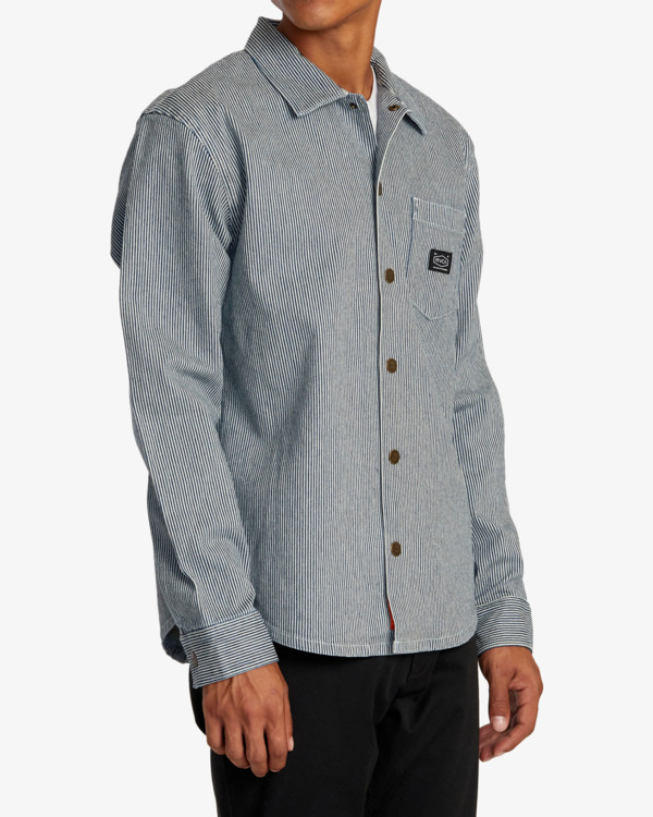 4 Chainmail Hickory - Giacca camicia da Uomo Blue AVYJK00268 RVCA