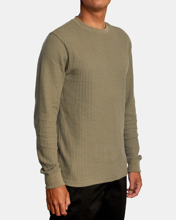 6 Recession Collection Day Shift - Long Sleeve Thermal Top for Men Green AVYKT00104 RVCA