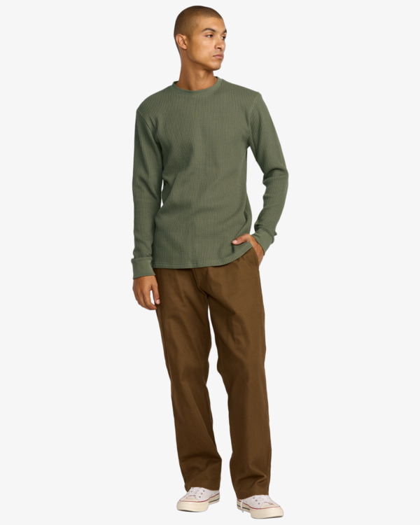 6 Recession Collection Day Shift - Top térmico de manga comprida para Homem Verde AVYKT00104 RVCA