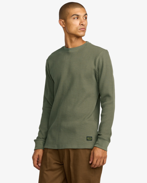 5 Recession Collection Day Shift - Top térmico de manga comprida para Homem Verde AVYKT00104 RVCA